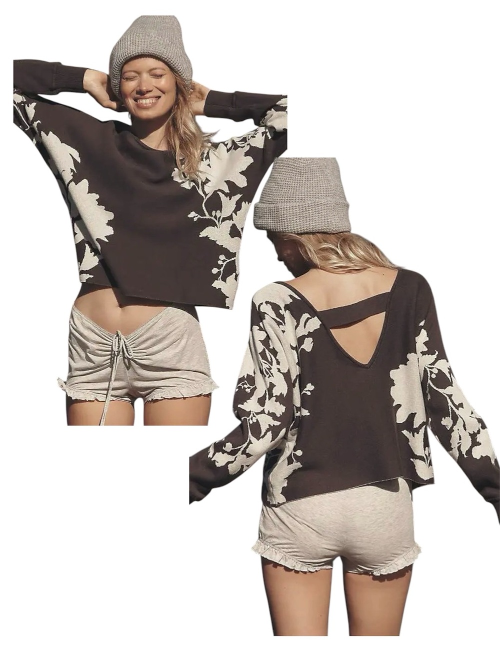Anthropologie Daily Practice Hazy Daze Floral Pullover Sweater Size Small